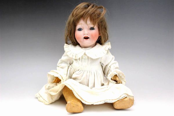 人形 ビスクドール モリムラ 白いドレスの女の子31cm