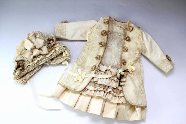 人形 アンティーク ビスクドール用ドレスとボンネット