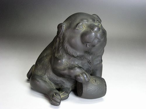 銅器 蝋型鋳造銅製子犬置物 買取価格：45,000円