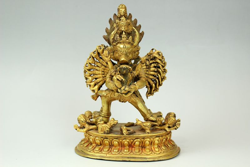 仏像 鍍金ヤマーンタカ像