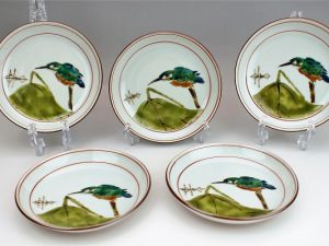 高橋誠作 蓮池翡翠図皿5客