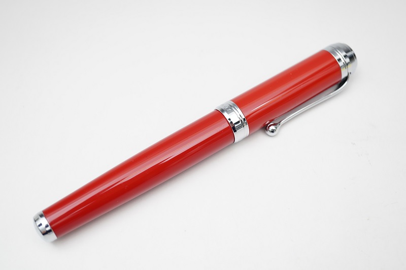 AURORA アウロラ 万年筆 約135mm 赤×銀 ペン先 14K 585