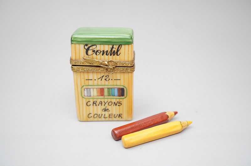 リモージュボックス 箱に入った二色の色鉛筆 Peint main 買取価格：5,500円