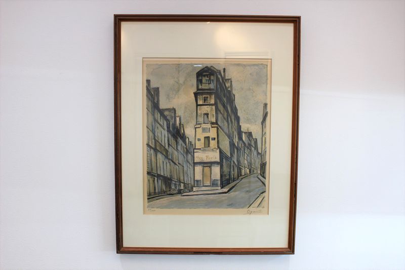 絵画 荻須高徳「パリの街並み」100部限定リトグラフ 