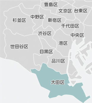 大田区の近隣地図