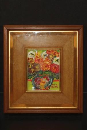 野間仁根「薔薇」油彩画0号 買取価格 200,000円