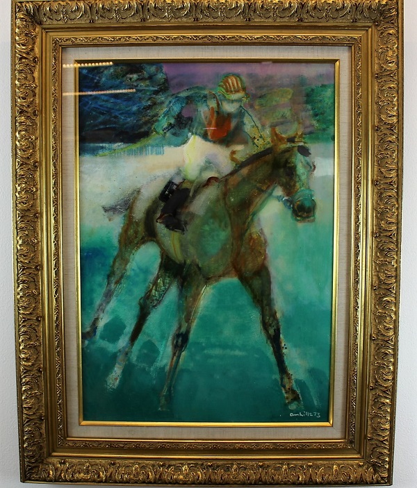 ポール・アンビーユ「a la cravache」額装油彩画 買取価格 48,000円