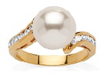 宝石 9.5mmの真珠ダイヤ指輪