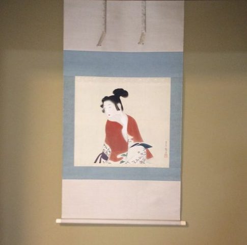 吉川観方作 美人画掛軸