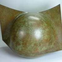 銅器 現代工芸家 水牧憲治作 鋳銅オブジェ 『誅』