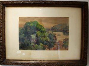 眞野紀太郎作の油彩画